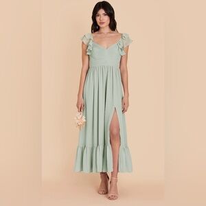 NWT Birdy Grey Michelle Chiffon Midi Dress in Sage Womens Medium